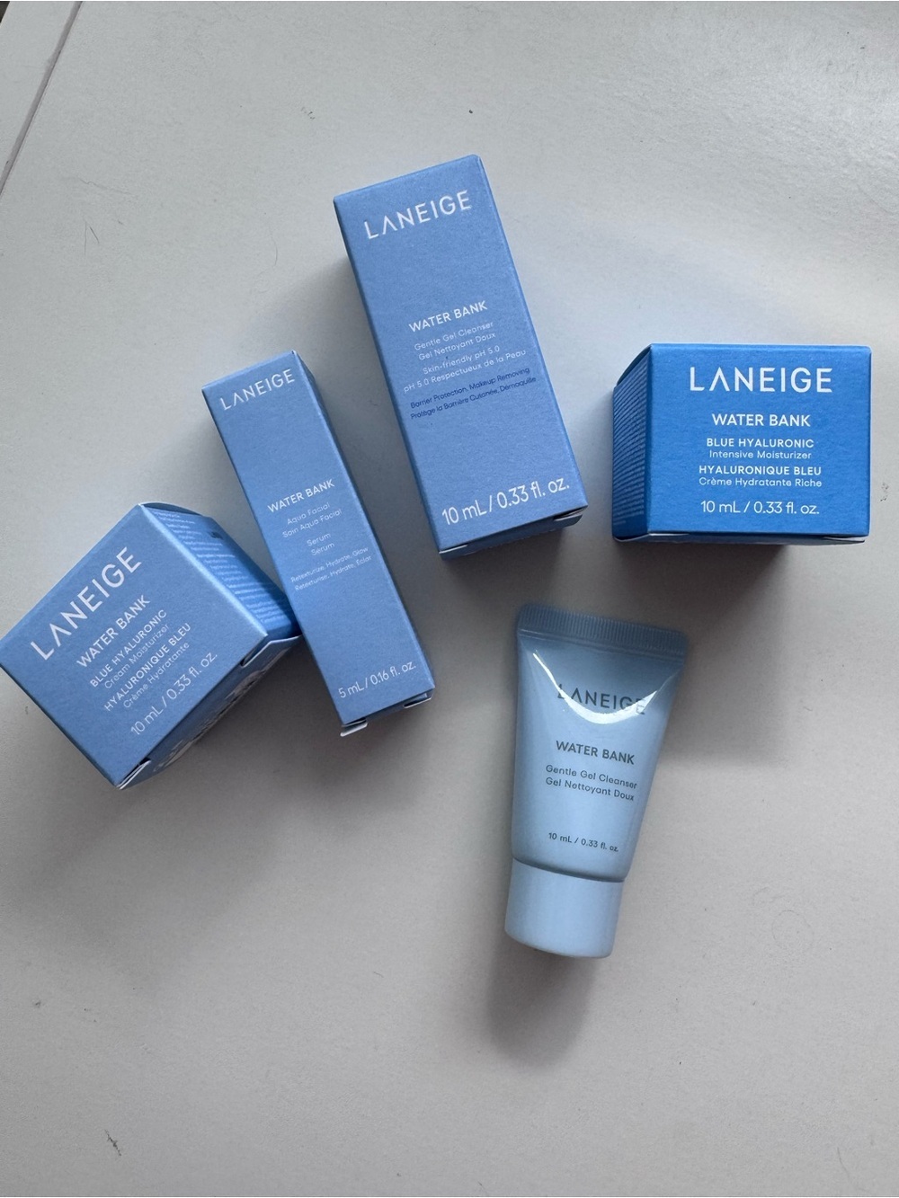 LANEIGE Water Bank Blue Hyaluronic Gentle Gel Cleanser - travel set